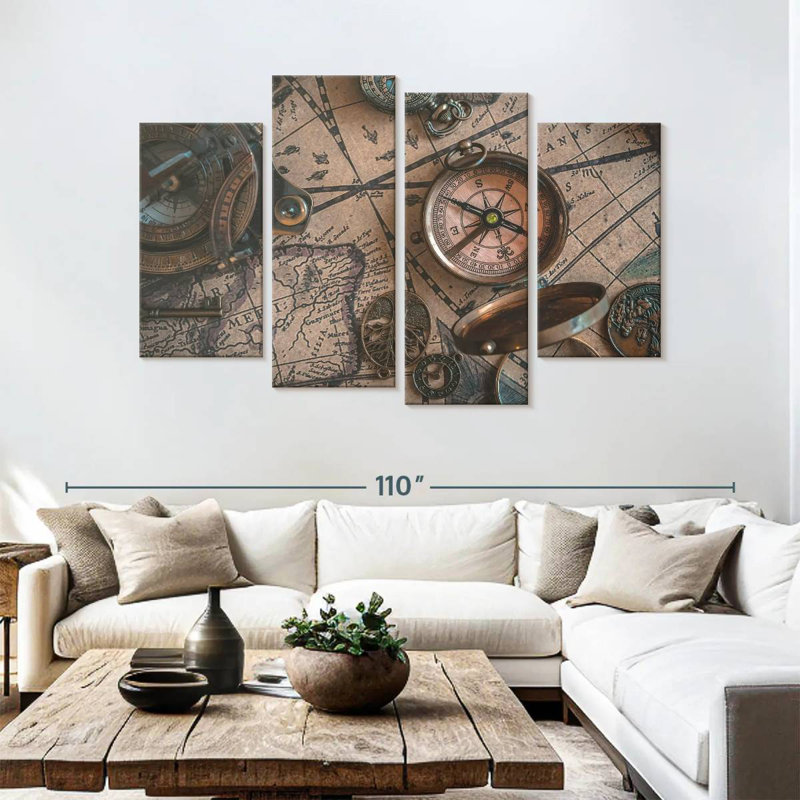 Aletra Map Compass, 54" H x 84" W