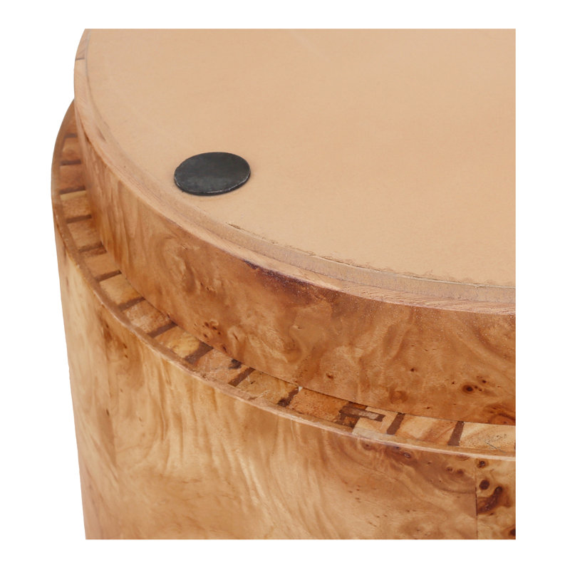Garud Arsenio Burl Wood Round Side/End Table, Natural