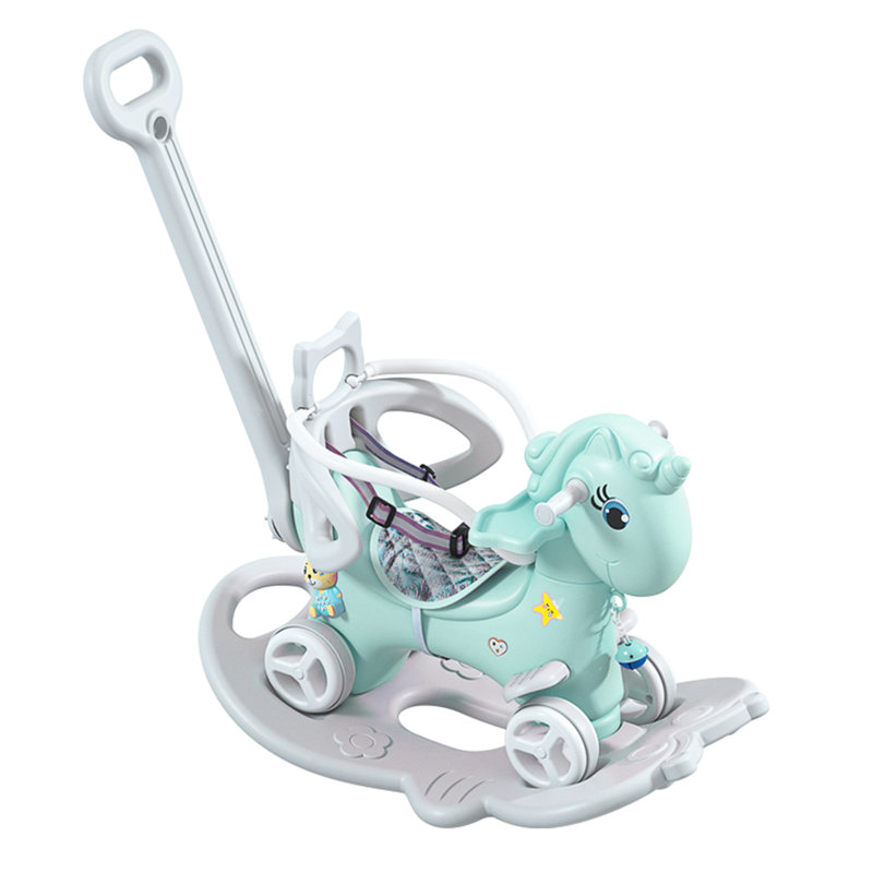 Blue 'Rocking Horse - Vélo d'équilibre avec siège souple, poignée et planche -