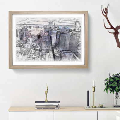 Houston Texas Skyline in Abstract - Picture Frame Graphic Art Print