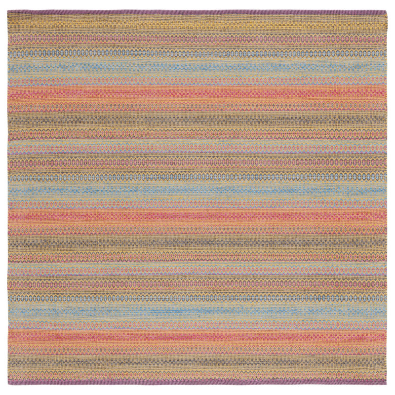 Tapis rayé en coton Montauk, Carré 6 pi