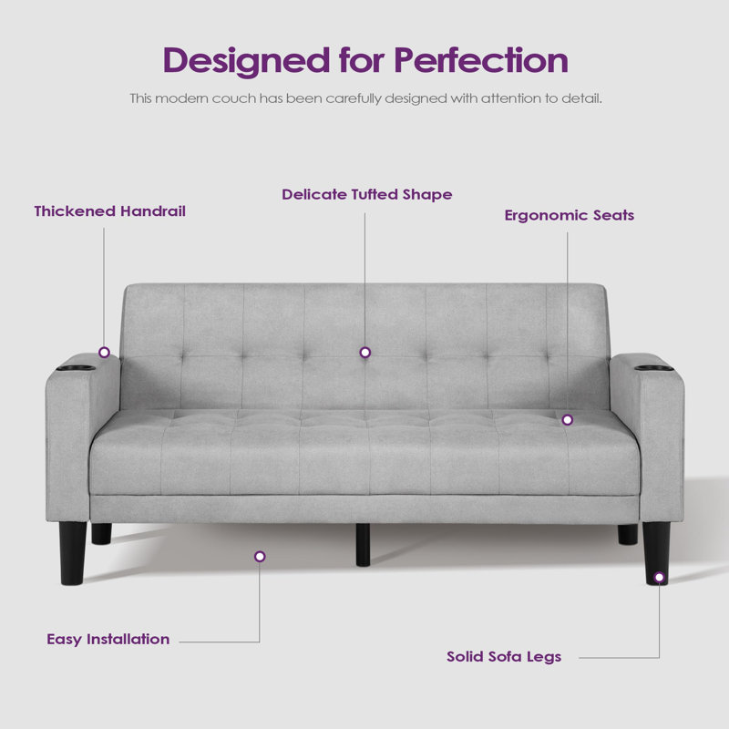 2 Seater Sofa, Light Gray