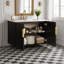Ensemble de meuble-lavabo mural 30 po avec lavabo en céramique, armoire à 2 portes en bois massif et tablette-2087955609