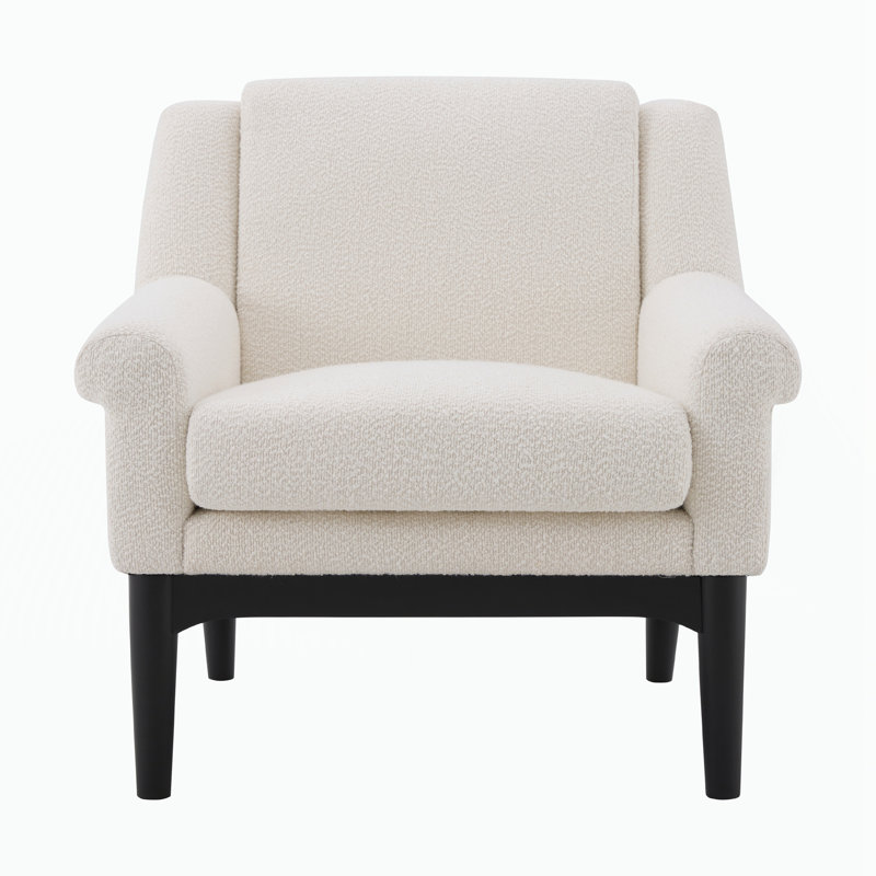 Chaise d'appoint moderne avec accoudoirs évasés, Beige