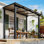 8 pi L 5 pi. D Pergola d'extérieur en métal avec abri de jardin pour terrasse et toit incliné