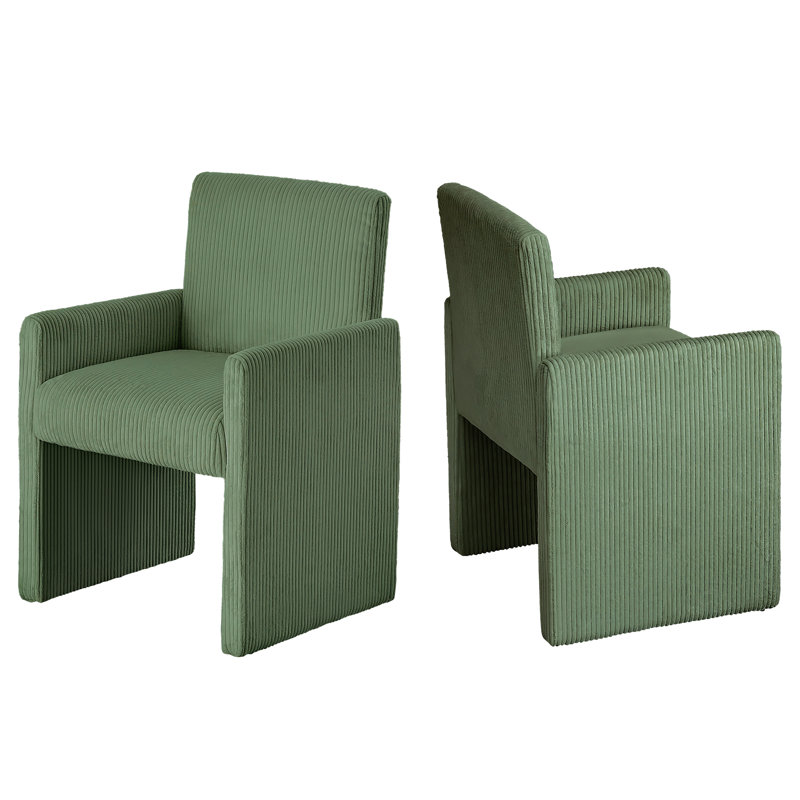 Upholstered Dining Armchair, Green
