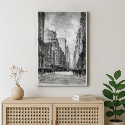 Illustration classique de la ville en noir et blanc, photos de bureau, impression sur toile encadrée