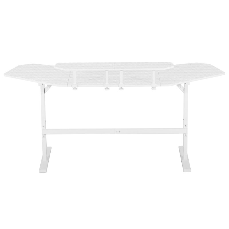 Bureau de jeu Techni Sport avec tablettes et porte-accessoires, H 35 po x l 70,5 po x P 23,5 po, Blanc