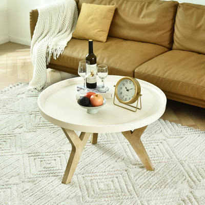 Table basse à 3 pieds avec plateau Tray