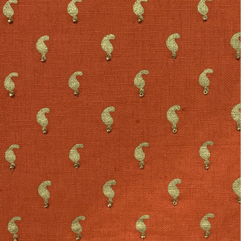 Coussin damassé perlé, 18 po x 18 po, Rouge