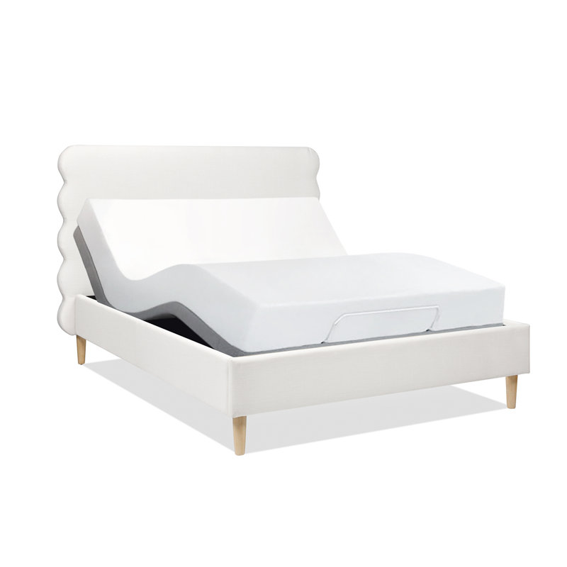 Henley Upholstered Scalloped Bed, Antique White, Queen