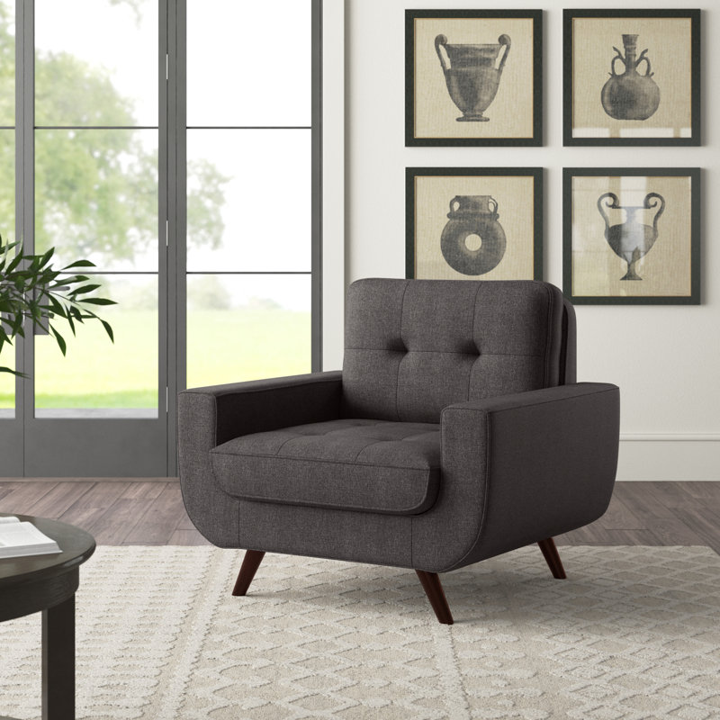 Fauteuil Newbury en tissu résistant aux taches, 100 % polyester gris