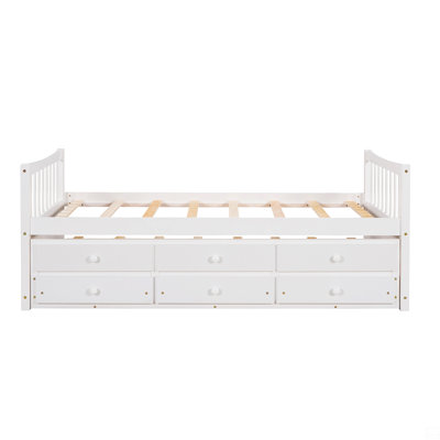Lit de jour avec couchette et tiroirs, taille simple