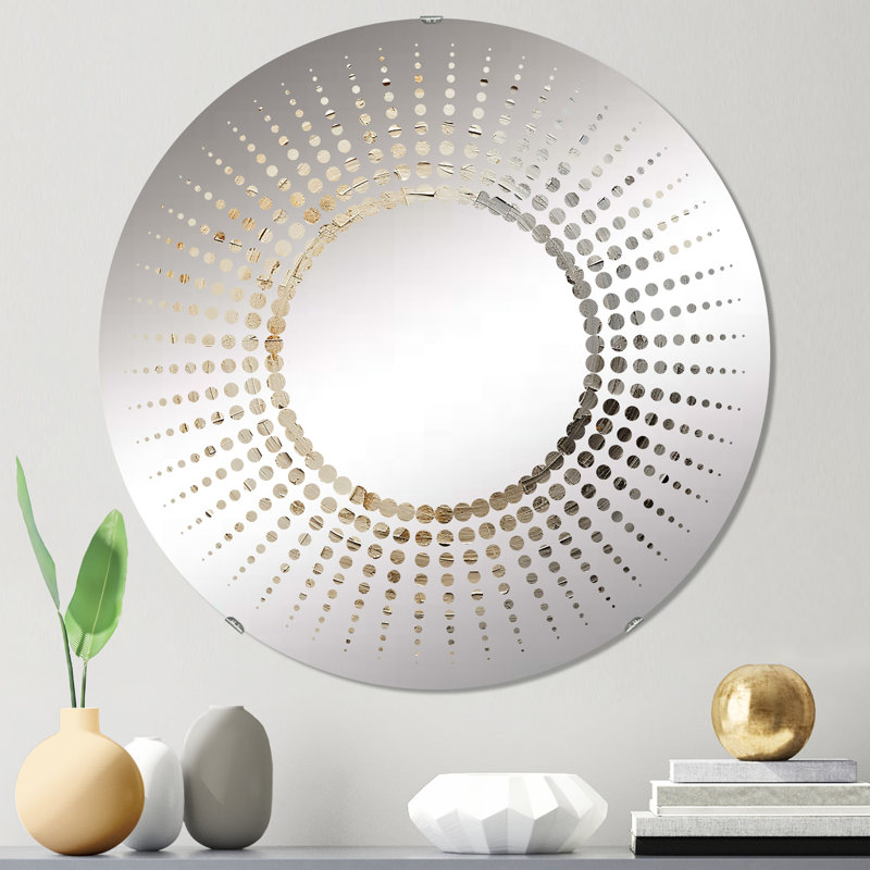 Mouvement méditatif gris et beige - miroir décoratif étoile MIR106121 C, 23,6 po x 23,6 po