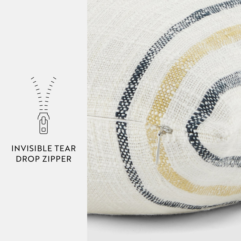 Mustard Yarn-Dyed Cotton Square Throw Pillow Set