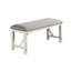 Banc de salle à manger de style campagnard moderne avec coussin rembourré gris et lignes épurées, parfait pour une assise confortable
