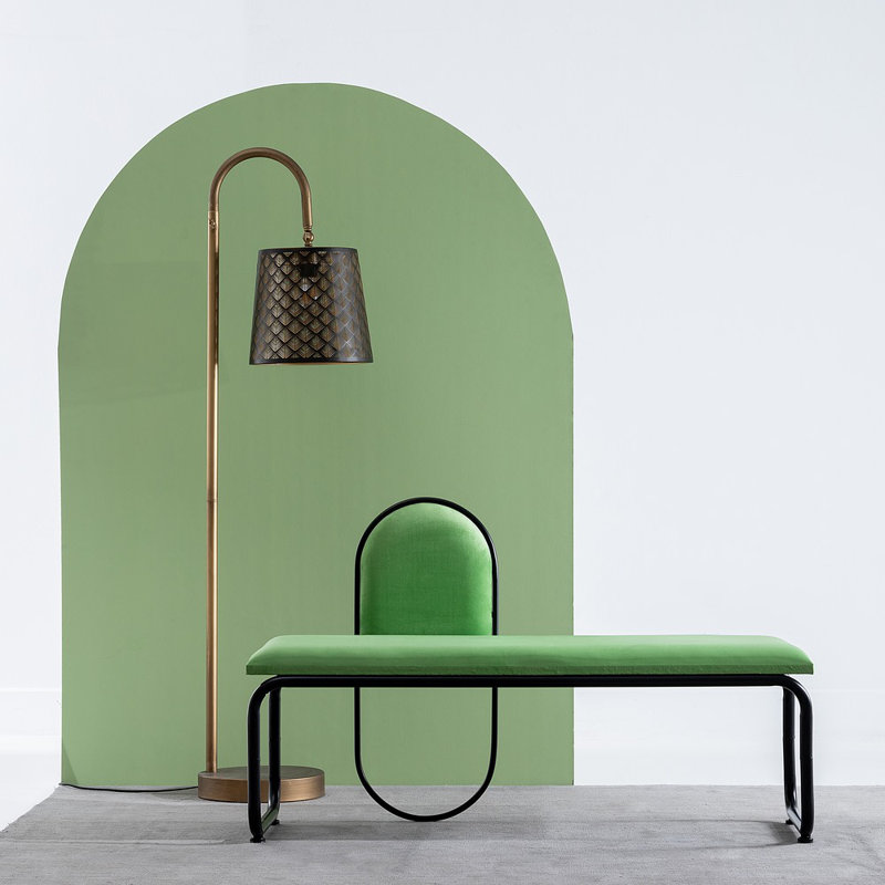 Oesch Polyester Upholstered Bench, Green
