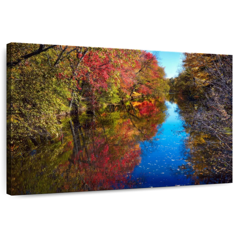 Paysage d'automne le long du Delaware et du Raritan, H 24 po x l 36 po