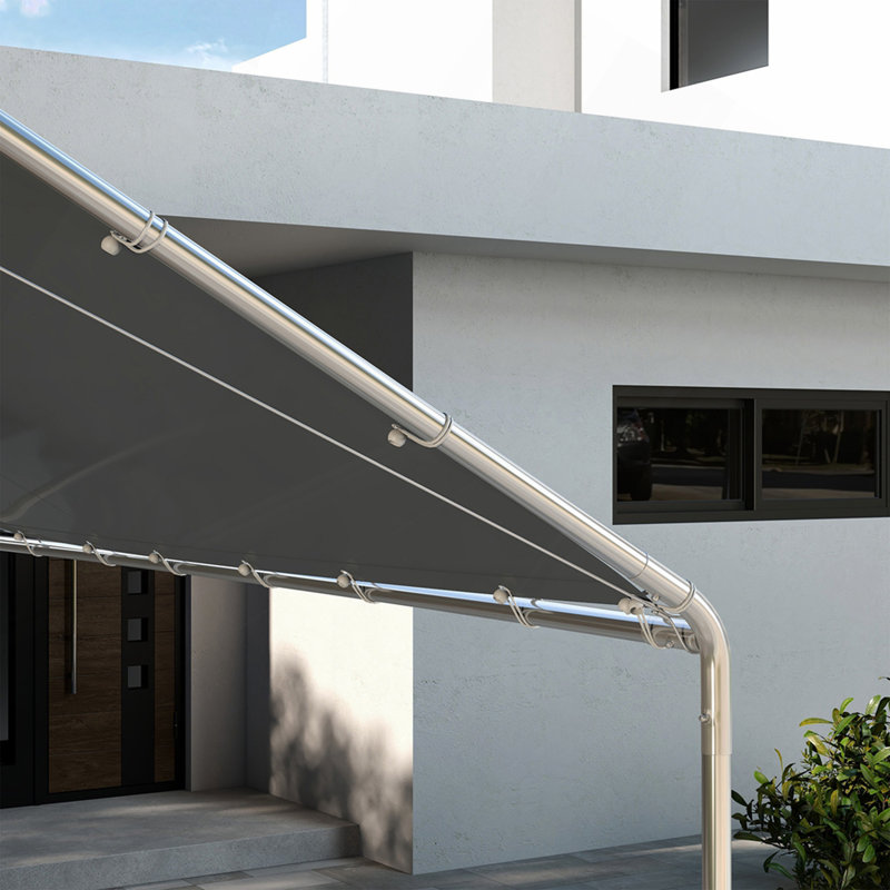 Housse de remplacement pour auvent 10 'x 20' pour abri d'auto, tente de garage portative pour voiture avec cordes élastiques, gris foncé, seulement