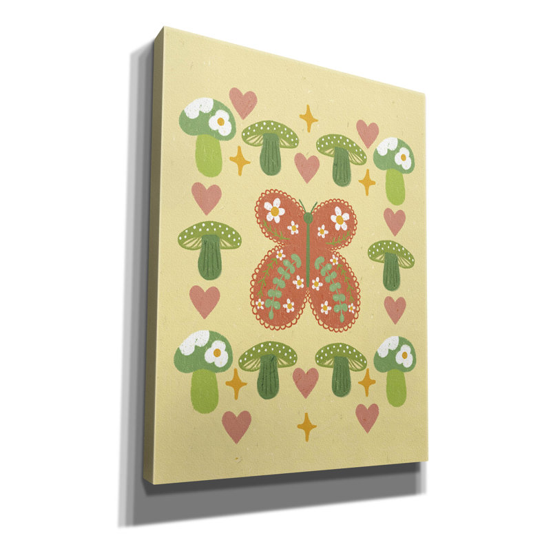  «Oil Pastel Butterfly Mushroom» par Club Daydream, art mural sur toile, 12 po x 16 po, H 16 po x l 12 po