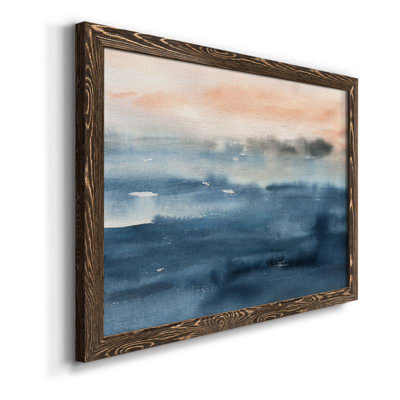 Lake Sunrise - Peinture sur toile encadrée, H 24 po x l 18 po x P 1,5 po, Noyer