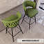 Ensemble de 2 tabourets de bar 26 po en lin tissé avec tabourets à pieds noirs sans îlot de cuisine réglable, 360 tabourets de bar pivotants avec tabouret de bar et repose-pieds (vert)-121078346