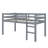 Twin Elevated Loft Bed With Ladder, Reinforced Slat Bed Platform-1269828565