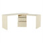 Bureau de direction en L de 90 pouces aux tons naturels avec bureau en bois rotatif à 360 degrés et 3 tiroirs-130131368-130131370