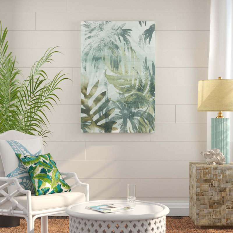 Palm Island I by June Erica Vess - Painting Print, 122cm H x 81cm W, Black Floater Frame