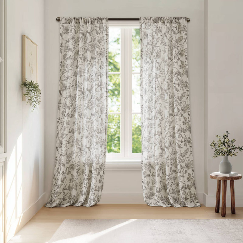 Paire de panneaux de fenêtre filtrant la lumière 42 x 84 po Lana, Gris anthracite
