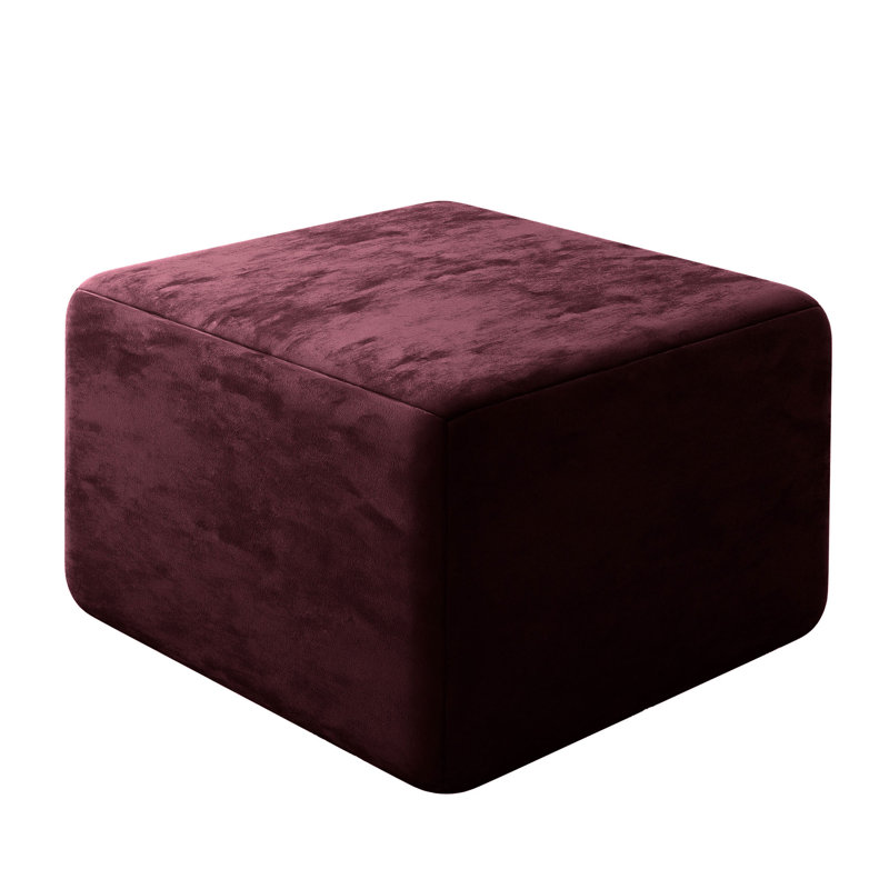 Weinmann 60cm Wide Square Solid Colour Footstool Ottoman, Red