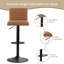 Vintage Suede/Faux Leather Swivel Height Adjustable Upholstered Bar Stools Kitchen Barstools-476760961-478745384