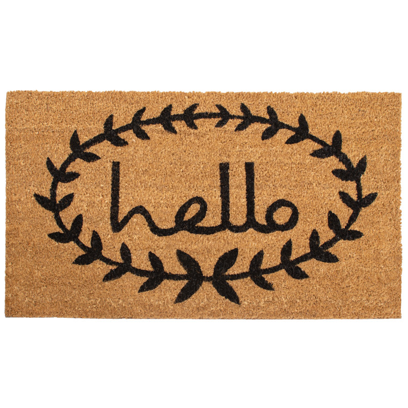 Paillasson d'extérieur antidérapant « Hello » Bronsen, Rectangle 2 pi 6 po x 4 pi