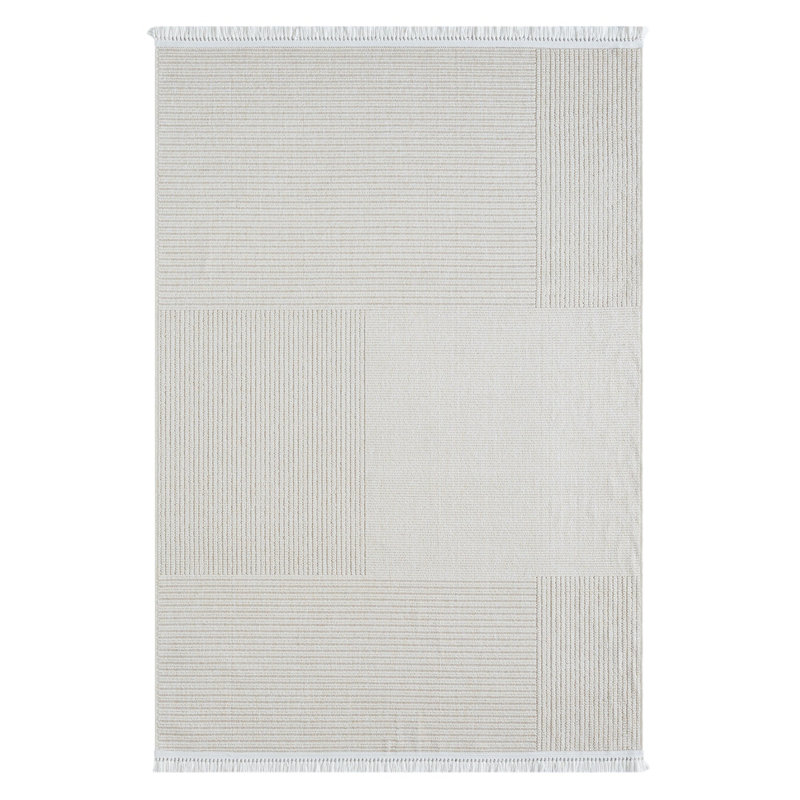 Tapis rayé en jute crèmeépalaisépalais, Tapis de couloir 4 pi 8 po x 14 pi 10 po