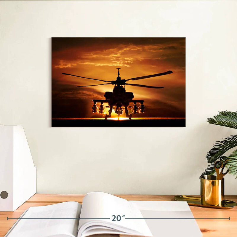 «Mait Silhouetted Apache Helicopters», H 8 po x l 12 po