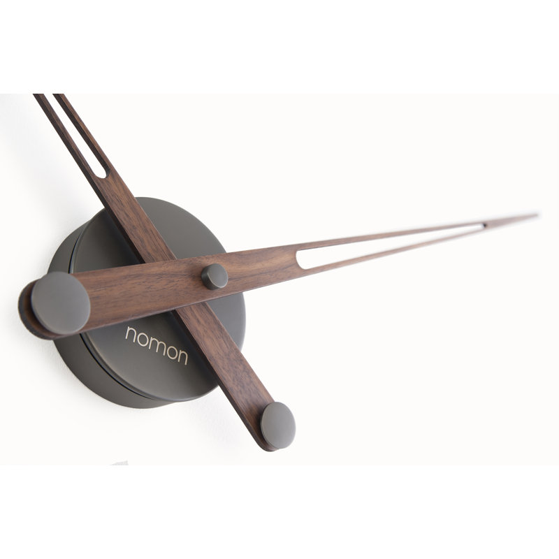 Horloge murale Merlin, Grand, Graphite / noyer