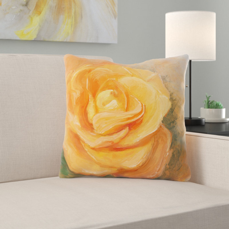 Floral Outdoor Reversible Throw Pillow, Microsuede, Indoor