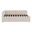 Lit de jour rembourré pleine grandeur avec lit gigogne escamotable, structure de lit de jour en velours avec dossier en forme de L et port USB-519076454