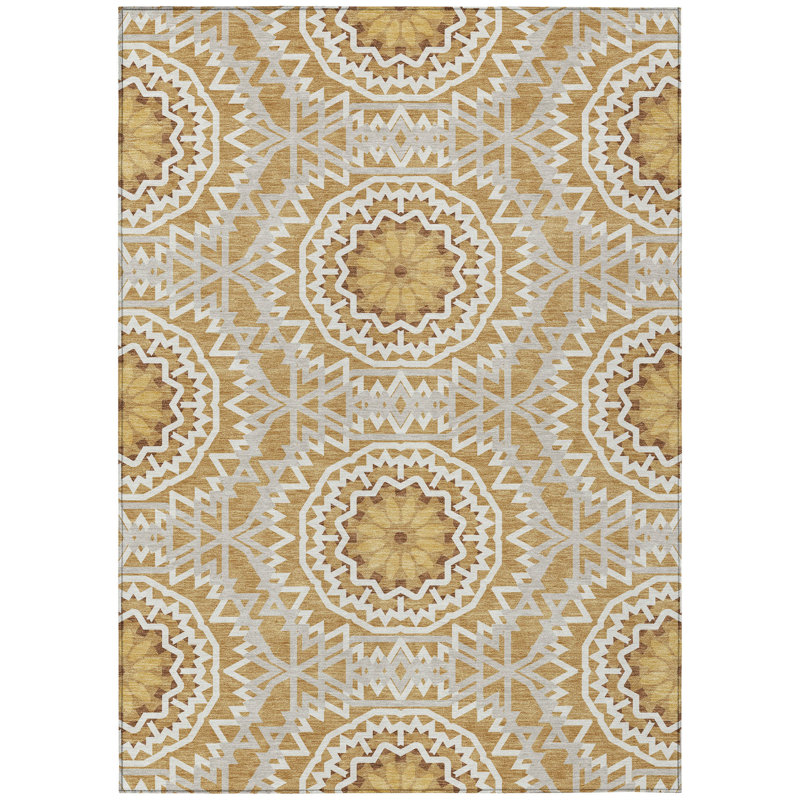 Kawon Geometric Indoor / Outdoor Rug, Rectangle 9' x 12'