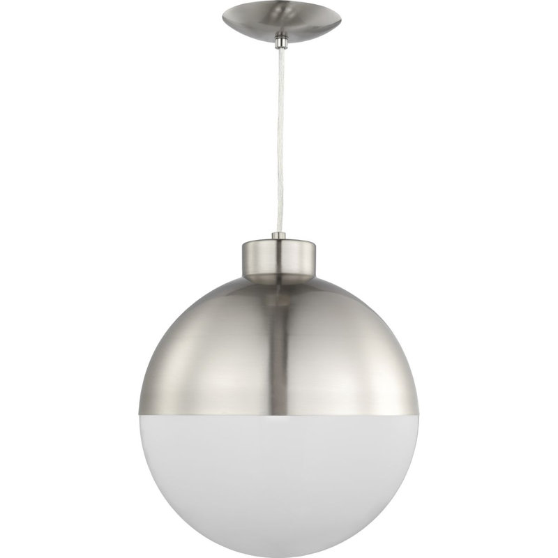 Chris 1 - Light LED Single Pendant, Brushed Nickel, 13.5" H x 11.6" W x 11.6" D
