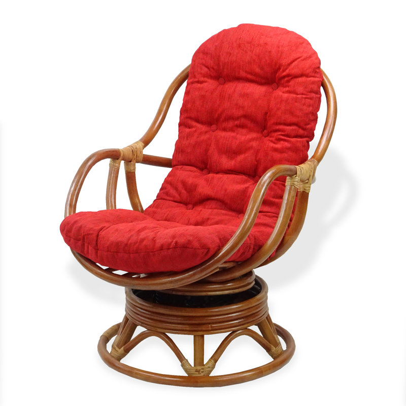 Chaise berçante Anairis, Rouge, Bois médium