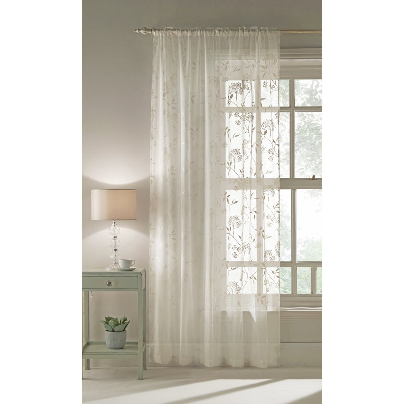 Cartel Slot Top Sheer Curtain, 140 W x 137 D cm, White