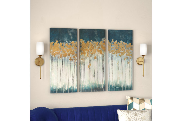 'Midnight Forest' - 3 Piece Wrapped Canvas Print Set