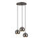 Lustre de style scandinave, hauteur réglable, finition platine, 13,8 po de diamètre x 43,7 po de hauteur | Corps en fer durable, 3 x douilles E27 (40 W maximum) | Luminaire élégant pour décoration intérieure moderne-1938010949