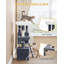 98cm Cat Tree, Cat Tower for Indoor Cats, Multi-Level Cats House Furniture with Scratching Post, 2 Caves, Large Platform, Scratching Ramp, Pompom-690462673-699076886