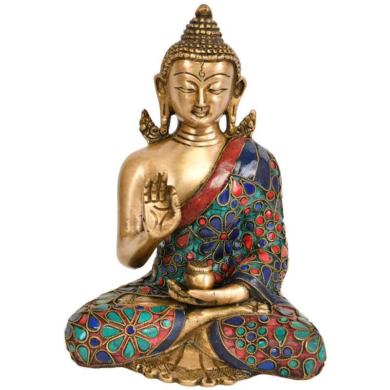 Lord Buddha In Vitark Mudra, H 8 po x l 5,8 po x P 4,2 po