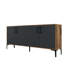 Console Jamarcus avec pieds et poignées en métal, 70,9 po x 30,7 po x 13,8 po | 100% panneau de particules enduit de mélamine, épaisseur: 0,7 pouce | Conception murale avec de nombreuses tablettes | Élégant et fonctionnel pour le salon ou le vestibu-1638902649