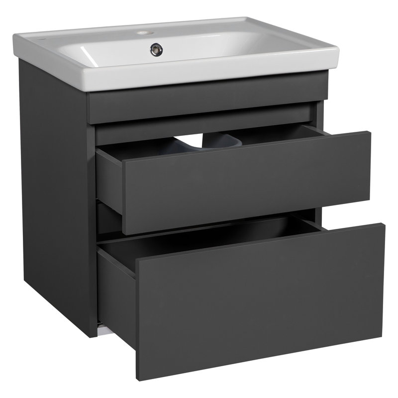 Meuble-lavabo de salle de bain mural moderne avec lavabo Vokolyna