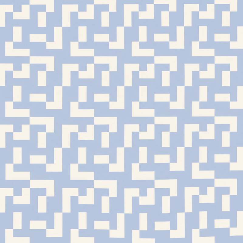 Geometric Maze Geometric Linen Throw Pillow, 20 x 20 inches, Light Grey and Ivory