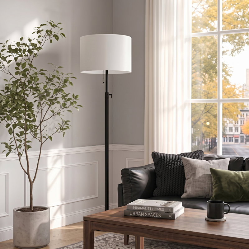 Nellie 64.5" Traditional Adjustable Floor Lamp, Black